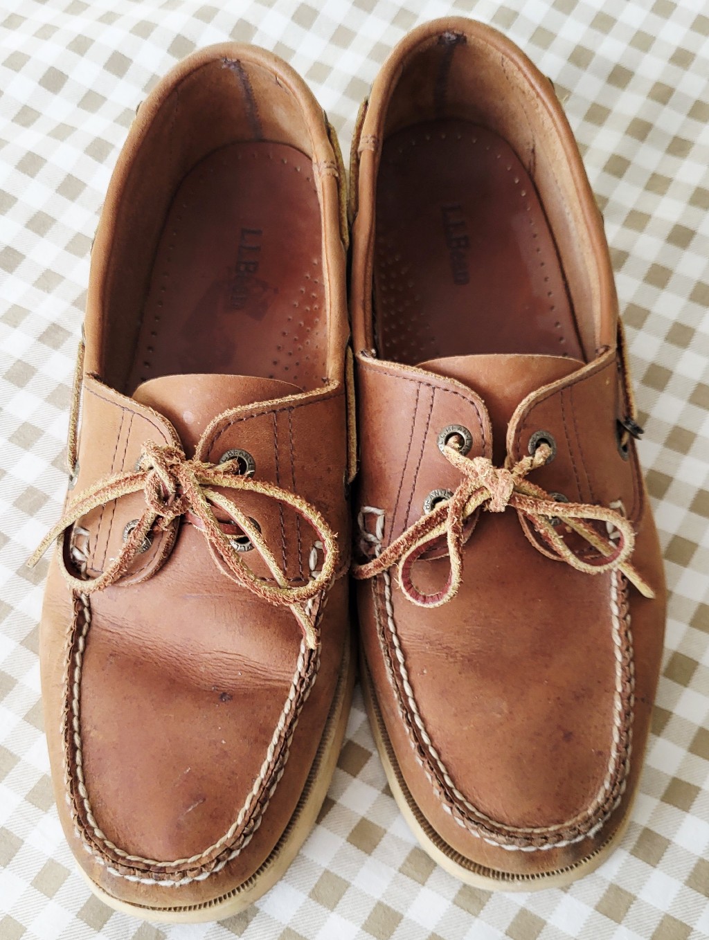 L.L.Bean Men's Brown Leather Boat Shoes, Size 10.5 D
